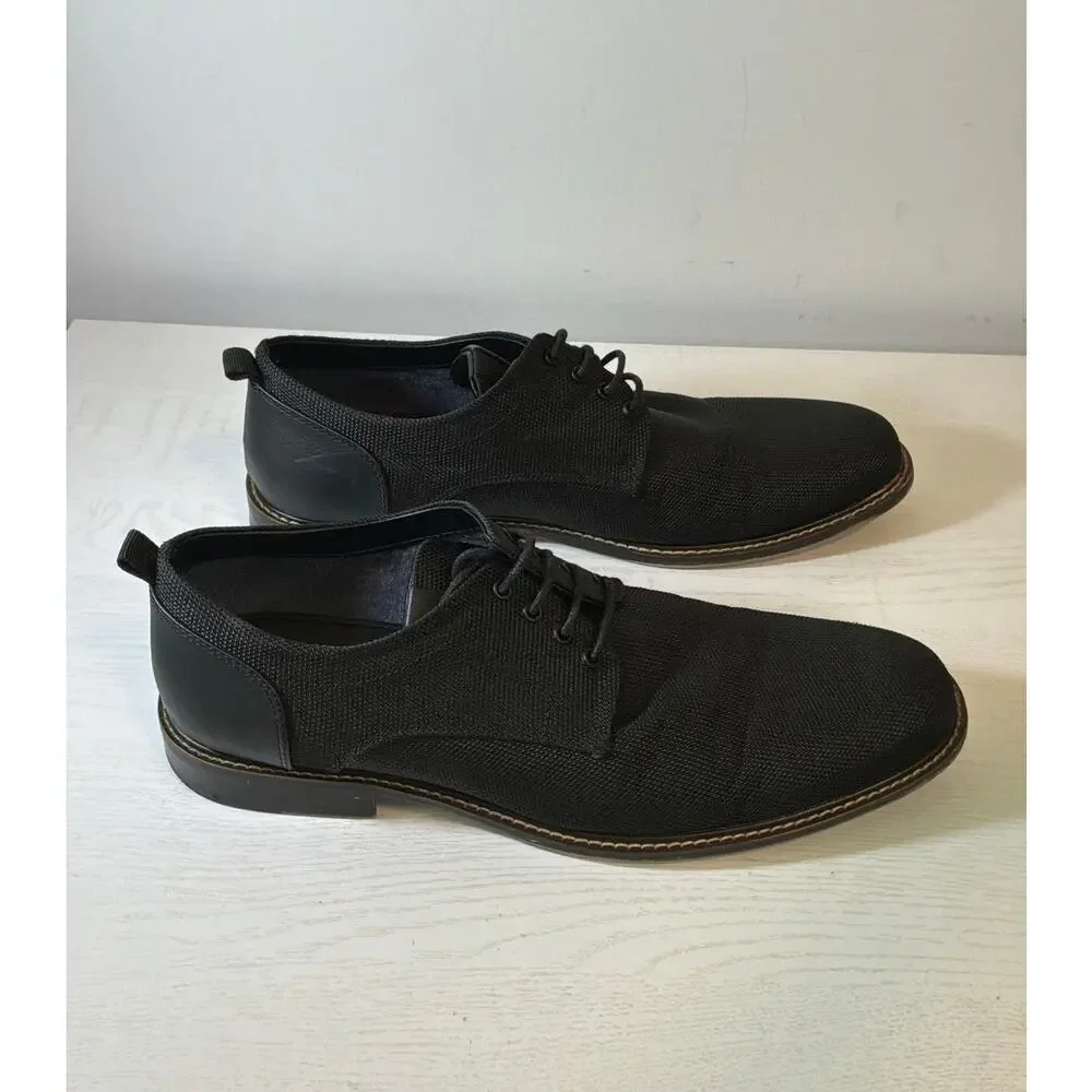 Robert David Mens Black Fabric & Faux Leather Casual Dress Shoe 11M
